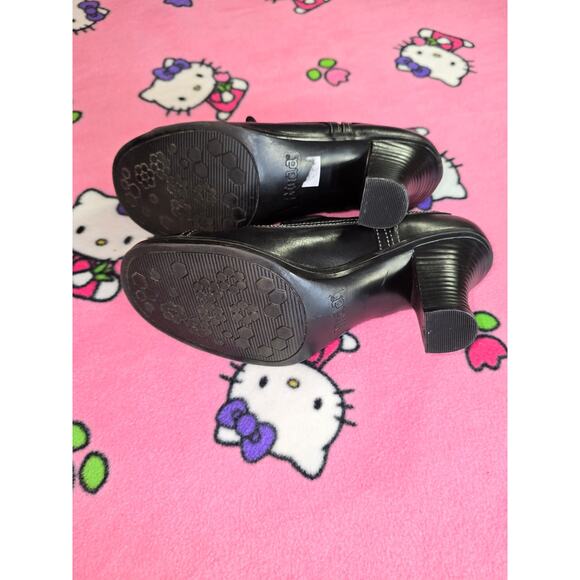 Vintage Y2K Mudd Floppy Chunky Black Lace Up 3 Inch Heels Size 7.5 - Picture 6 of 8